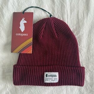 NWT Cotopaxi Winter Beanie Wharf Unisex Burgundy Maroon Hat Red Men Women Patch